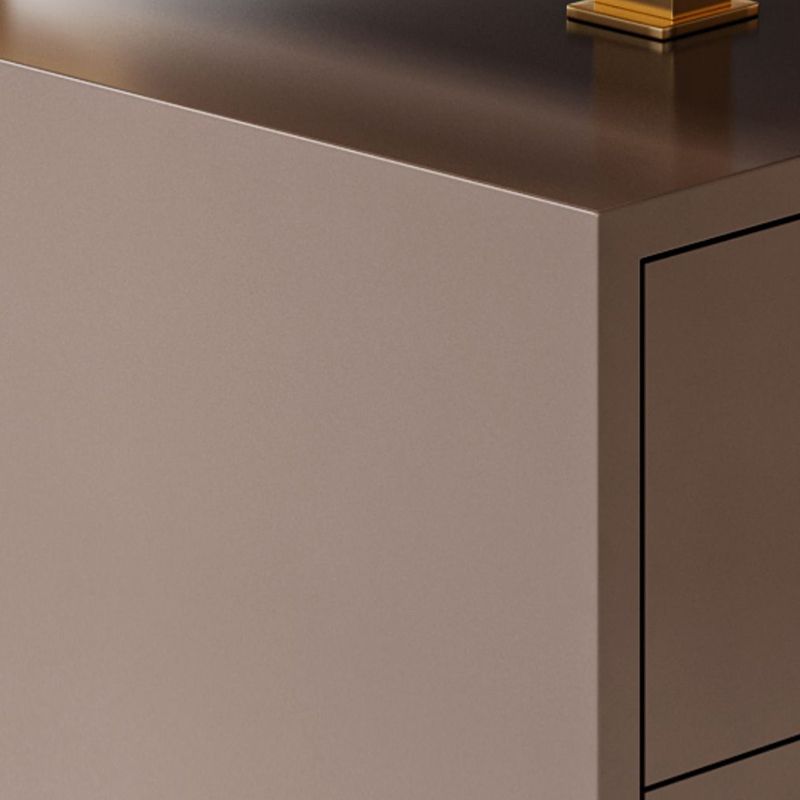 Bureau de bureau en pierre moderne bureau de tâche de forme rectangulaire avec 2 lames en blanc et gris