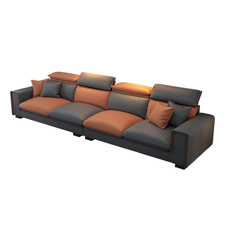 Ultra-Modern Sewn Pillow Back Square Arm Sofa with Slipcovered for Living Room Clearhalo 'furn' 'furn_sectionals' 'Furniture' 'furniture_sectionals' 'Living Room Furniture' 'Sectionals' 1200x1200_b2cc80e7-e397-4510-87f0-55b2de9880b7