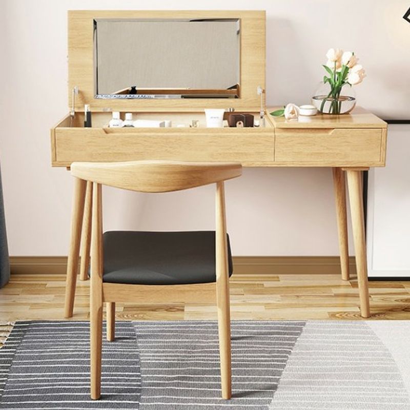 29.5 "H Flip-Top Vanity Set Desk ijdelheid met spiegel en lade