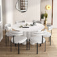 Round Dining Table Stone Top Dining Table with MDF Base for Dining Room Clearhalo 'Dining Tables & Seating' 'Dining Tables' 'dining_table' 'furn' 'furn_dining_table' 'Furniture' 'furniture_dining_table' 'Kitchen & Dining Furniture' 'kitchen' 'kitchen_dining_table' 1200x1200_b2cea511-ae4e-4287-b778-8662630f039b