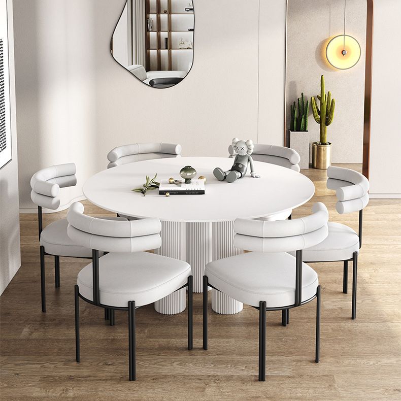 Round Dining Table Stone Top Dining Table with MDF Base for Dining Room Clearhalo 'Dining Tables & Seating' 'Dining Tables' 'dining_table' 'furn' 'furn_dining_table' 'Furniture' 'furniture_dining_table' 'Kitchen & Dining Furniture' 'kitchen' 'kitchen_dining_table' 1200x1200_b2cea511-ae4e-4287-b778-8662630f039b