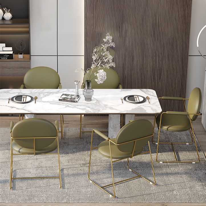 Glam Style Dining Side Chair Open Back Luxury Upholstered Dining Single Chair Clearhalo ' kitchen&dining_furn' 'Dining Chairs' 'Dining Tables & Seating' 'dining_chair' 'furn' 'furn_dining_chair' 'Furniture' 'furniture_dining_chair' 'Kitchen & Dining Furniture' 'kitchen' 1200x1200_b2d044cb-5409-4cd9-bd05-6d61bbbeac4e