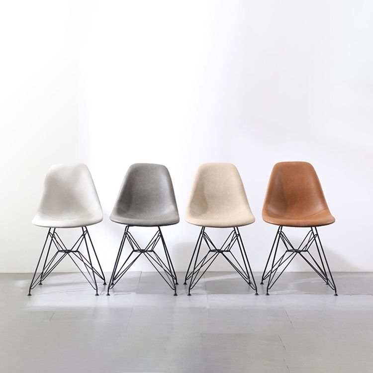 Industrial Design Leather Armless Dining Side Chairs Solid Back Dining Side Chair Clearhalo ' kitchen&dining_furn' 'Dining Chairs' 'Dining Tables & Seating' 'dining_chair' 'Furniture' 'furniture_dining_chair' 'Kitchen & Dining Furniture' 'kitchen' 1200x1200_b2d0b714-0097-4292-a900-18a780c256dc