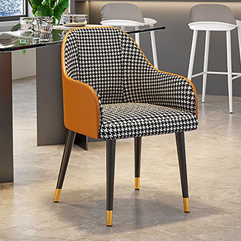Glam Faux Leather Dining Chairs Metal Arm Dining Room Chairs Clearhalo 'Dining Chairs' 'Dining Tables & Seating' 'dining_chair' 'furn' 'furn_dining_chair' 'Furniture' 'Kitchen & Dining Furniture' 1200x1200_b2d105d5-1c74-4f97-88a3-dedc150eaf84