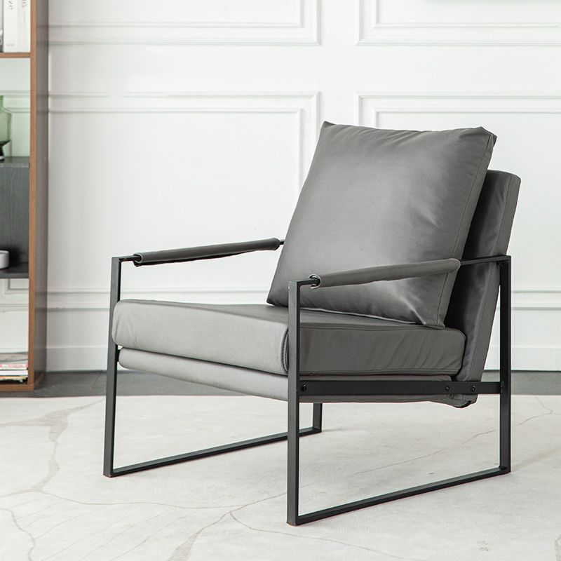 Modern Arm Chair Living Room Pillow Back Square Arms Leather Accent Chair Clearhalo 'Accent Chairs' 'accent_chairs' 'Chairs & Seating' 'furn' 'furn_accent_chairs' 'Furniture' 'Living Room Furniture' 1200x1200_b2d1358a-e532-41b9-b116-f43bac42a690