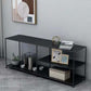 12.99"D TV Stand Industrial Style Open Storage TV Console with 3-shelf Clearhalo 'furn' 'furn_tv_stands_entertainment_centers' 'Furniture' 'Living Room Furniture' 'TV Stands & Entertainment Centers' 'TV Stands & Media Storage Furniture' 'tv_stands_entertainment_centers' 1200x1200_b2d1d55c-5d69-4241-8c6b-6ff2d1b21d3b