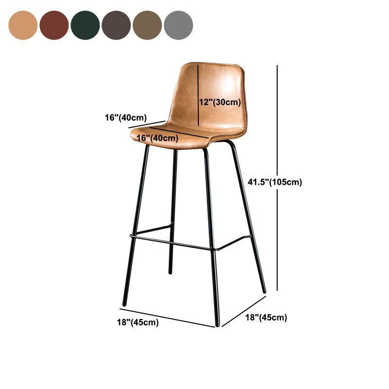 Modern Matte Finish PU Leather Barstool Low Back Restaurant Stool Clearhalo 'Bar Furniture' 'Bar Stools' 'bar_stools' 'furn' 'furn_bar_stools' 'Furniture' 'Kitchen & Dining Furniture' 1200x1200_b2d26140-d047-4f4d-8fff-afe90a74587d