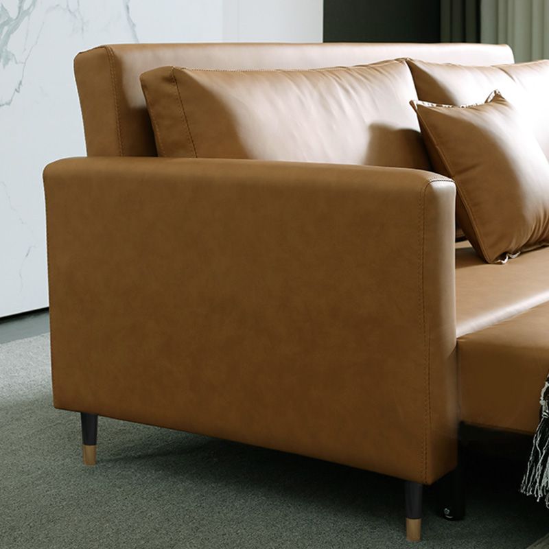 フェイクレザースリーパーソファ枕バック枕が含まれていました布団スリーパーソファ