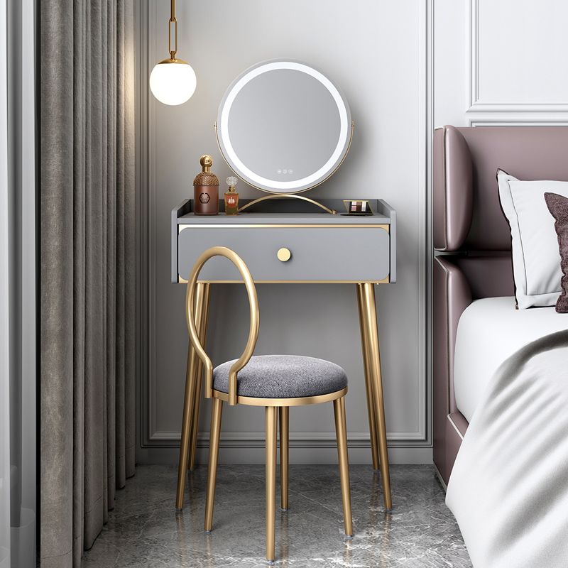 Set di vanità in legno ingegnerizzato con sgabello lussuoso tavolo da toeletta