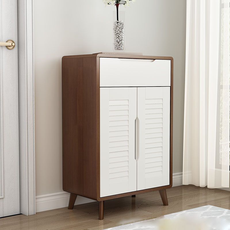 Modern Straight Legs Side Cabinet Wood Knobs Cabinet with Drawer