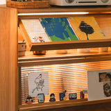 Scandinavian Pine Display Stand Glass Doors Buffet Cabinet with Doors Clearhalo 'Display & China Cabinets' 'display_china_cabinets' 'furn' 'furn_display_china_cabinets' 'Furniture' 'Kitchen & Dining Furniture' 1200x1200_b2d4b670-a45f-4057-b35a-b615593b6a27