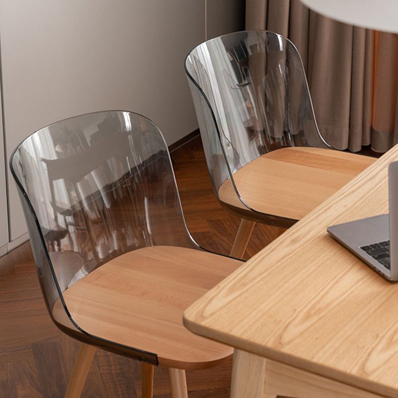 Sedie da pranzo in legno in legno acrilico in stile contemporaneo