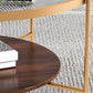 17.7" H Round Glass Top Coffee Table Steel 4 Legs Cocktail Table with Shelf Clearhalo 'Coffee & Accent Tables' 'Coffee Tables' 'coffee_tables' 'furn' 'furn_coffee_tables' 'Furniture' 'Living Room Furniture' 1200x1200_b2d63bc9-9f6c-461d-8998-dac6248943ff