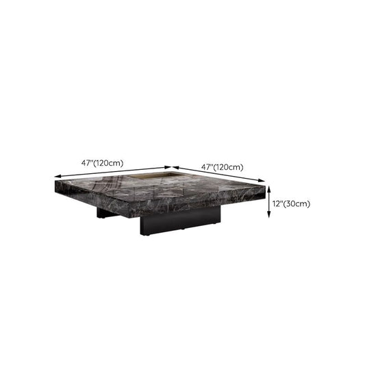 11"H Contemporary Coffee Table Black Slate Coffee Cocktail Table