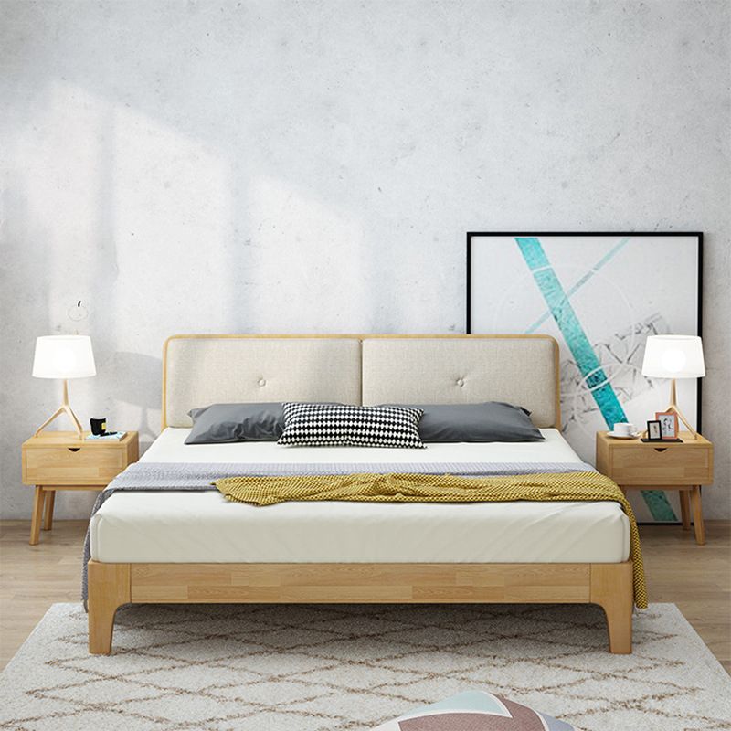 Panneau moderne lit en bois massif en bois lit standard avec tête de lit