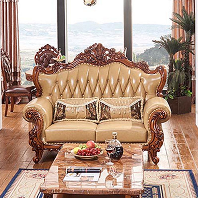 Mid secolo moderno vera pelle vera in pelle trapuntata di divano arrotolato per soggiorno