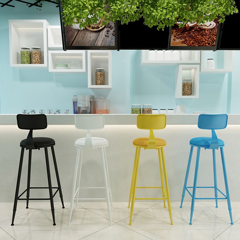 Industrial Dessert Shop Low Back Stool Matte Finish Upholstered Bar Stools Clearhalo 'Bar Furniture' 'Bar Stools' 'bar_stools' 'furn' 'furn_bar_stools' 'Furniture' 'furniture_bar_stools' 'Kitchen & Dining Furniture' 1200x1200_b2d88ddf-9d88-4e33-9d69-ce20aaee4d3b