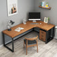 Industrial Style Writing Desk L-Shape Solid Wood Office Desk Clearhalo 'furn' 'furn_office_desk' 'Furniture' 'furniture_office_desk' 'Office Desks' 'Office Furniture' 'office_desk' 1200x1200_b2d98746-a481-45da-a4c7-d52f21d49b61