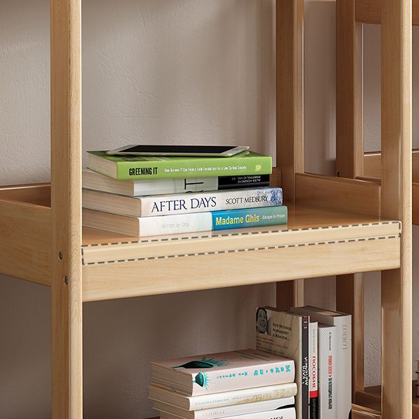 Solid Wood Rectangle Bookshelf Modern Open Bookcase for Home Office
