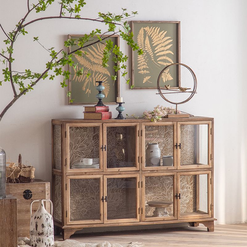 Mobile moderno curiosità in legno porte in vetro armadio di stoccaggio con porte per sala da pranzo