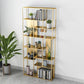 Modern Iron Geometric Shelf Living Room 78.74" Height Bookshelf Clearhalo 'Bookcases' 'furn' 'furn_bookcases' 'Furniture' 'Office Furniture' 1200x1200_b2dba2e9-0a89-40ea-98e6-3e0126e0d902