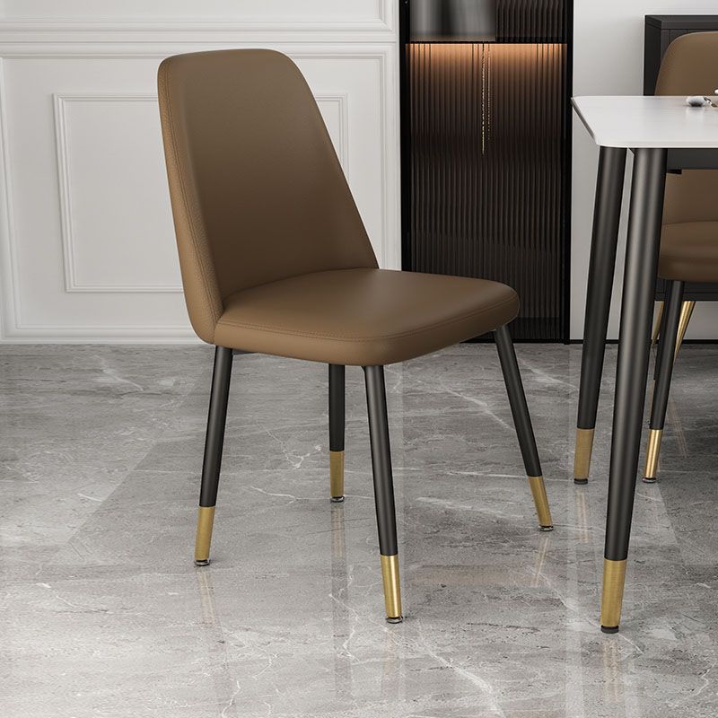 Scandinavian Style Upholstered Dining Chairs Solid Back Chair for Home Clearhalo 'Dining Chairs' 'Dining Tables & Seating' 'dining_chair' 'furn' 'furn_dining_chair' 'Furniture' 'furniture_dining_chair' 'Kitchen & Dining Furniture' 1200x1200_b2dc750f-90fe-487e-bb88-b52f804bc63d