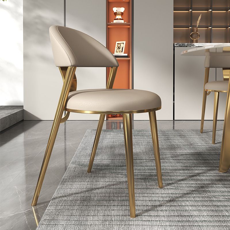 Sedia laterale senza braccio della sala da pranzo sedia da pranzo in pelle finta