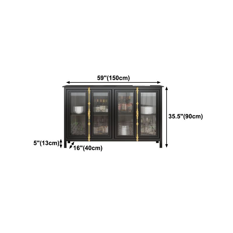 Porte di vetro da 36 "H cucina da cucina server di buffet per soggiorno