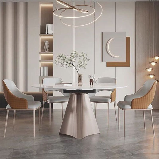 Dining Room Glam Side Chair Faux Leather Chair with Upholstered