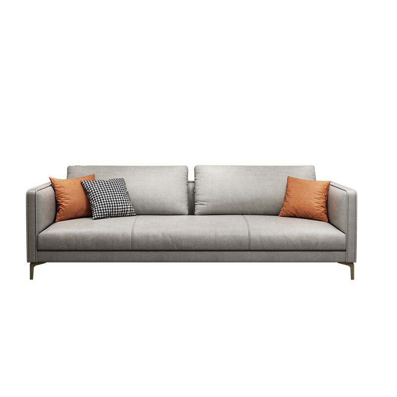 Contemporary Light Gray Cushion Back Settee Living Room Square Arm Sofa Clearhalo 'furn' 'furn_sofas' 'Furniture' 'furniture_sofas' 'Living Room Furniture' 'Sofa' 'sofas' 1200x1200_b2e19f85-cb1f-477c-b858-0f7e3b721da1