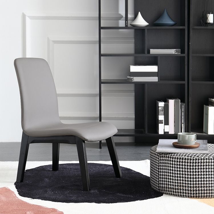 Scandinavian Style Ash Wood Dining Side Chair Solid Back Armless Chair for Home Use Clearhalo ' kitchen&dining_furn' 'Dining Chairs' 'Dining Tables & Seating' 'dining_chair' 'furn' 'furn_dining_chair' 'Furniture' 'furniture_dining_chair' 'Kitchen & Dining Furniture' 'kitchen' 1200x1200_b2e3abdb-7352-443d-b3b9-593881c04a17