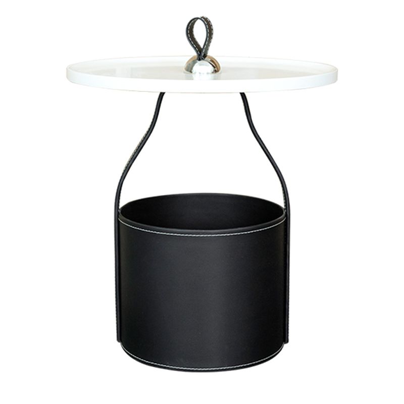 Mesa de esquina de pedestal de mediados de siglo bandeja de bandeja superior de la parte superior del lado con almacenamiento