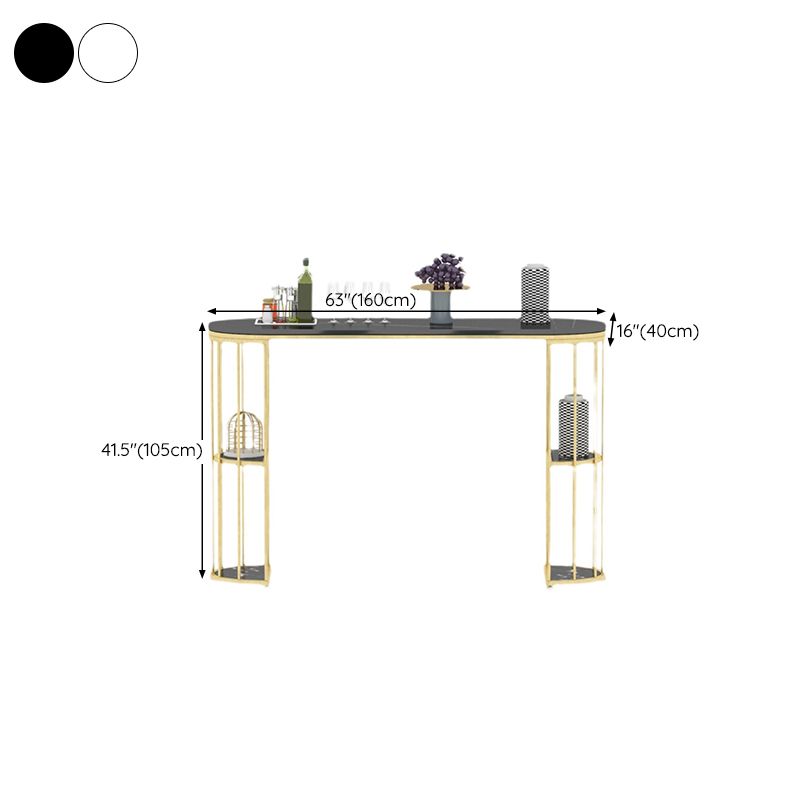 Gold Metal Pub Table Stone Top Industrial Bar Table with Storages Clearhalo 'Bar Furniture' 'Bar Tables' 'bar_tables' 'furn' 'furn_bar_tables' 'Furniture' 'Kitchen & Dining Furniture' 1200x1200_b2e79c4a-58be-49eb-aa3a-b58e2d5c65df