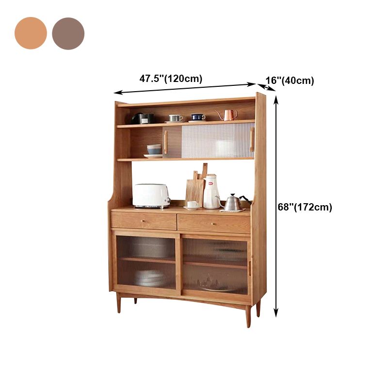 Glam -stijl kast dennen 2 lade 4 deuren keuken dressing voor eetkamer