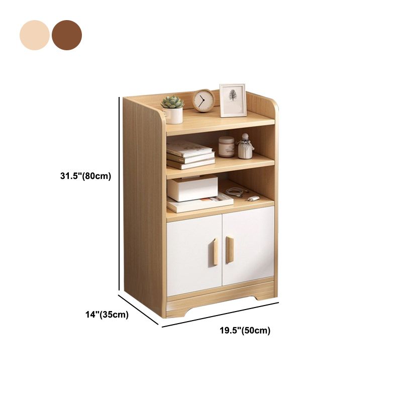 Armoire en bois d'imitation moderne 31 pouces H Open Rangement de nuit avec portes