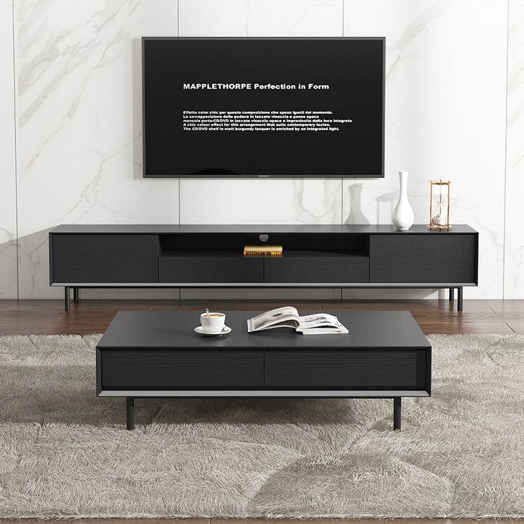 Home TV Storage Modern Rectangle TV Cabinet with Splayed Metal Legs Clearhalo 'furn' 'furn_tv_stands_entertainment_centers' 'Furniture' 'Living Room Furniture' 'TV Stands & Entertainment Centers' 'TV Stands & Media Storage Furniture' 'tv_stands_entertainment_centers' 1200x1200_b2ea7749-ccaf-4258-bdec-5f87ea938aa0