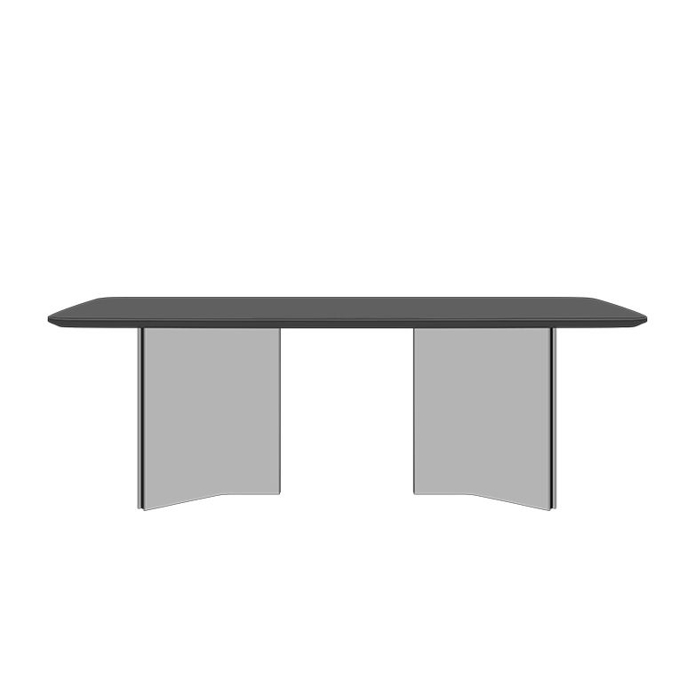 Mesa de comedor rectangular mesa de comedor de piedra con pedestal doble