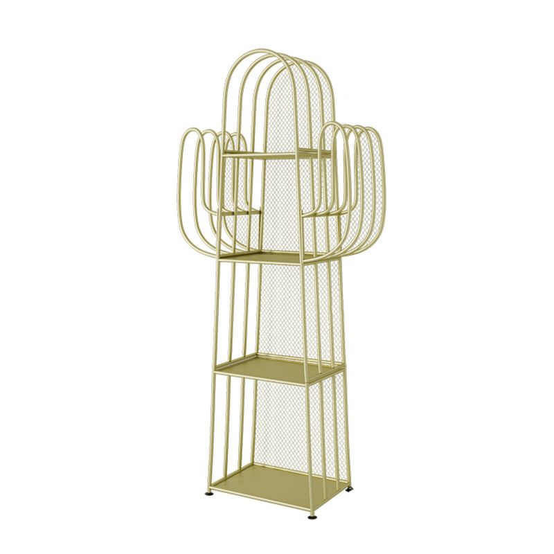 59" H Metal Nightstand Glam Iron 4-Shelf Open Storage Night Table Clearhalo 'Bedroom Furniture' 'furn' 'furn_night_stand' 'Furniture' 'night_stand' 'Nightstands' 1200x1200_b2ec1e24-98ea-4c02-bdd9-3fdc463fdb73