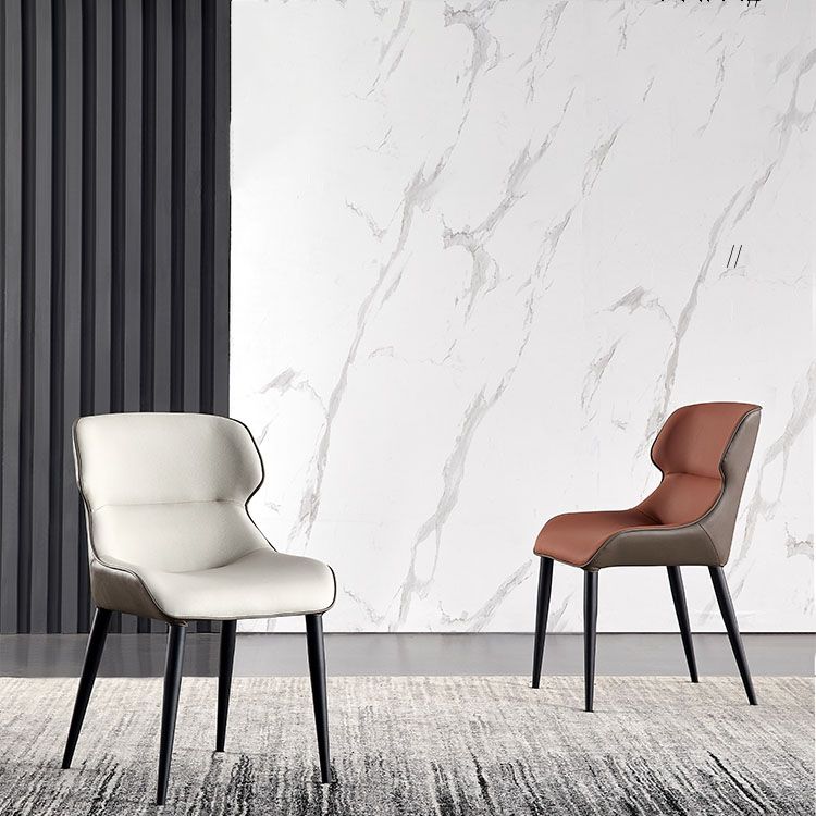 Contemporary Metal Dining Arm Chair Wingback Chair for Home Use (Set of 2) Clearhalo ' kitchen&dining_furn' 'Dining Chairs' 'Dining Tables & Seating' 'dining_chair' 'furn' 'furn_dining_chair' 'Furniture' 'furniture_dining_chair' 'Kitchen & Dining Furniture' 'kitchen' 1200x1200_b2ec6b66-1055-419d-a286-130331480705