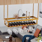 Metal Industrial Wine Holder Rack Hanging with Glass Holder and Storage Shelf Clearhalo 'furn' 'furn_wine_racks' 'Furniture' 'Kitchen & Dining Furniture' 'Wine Racks' 'wine_racks' 1200x1200_b2ede3c6-1d74-477d-9550-abdc0ea711d3