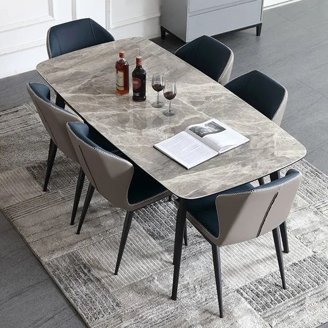 Metal Contemporary Rectangular Dining Table Grey Sintered Stone Table with Metal Legs Clearhalo ' dining_table' 'Dining Tables & Seating' 'Dining Tables' 'furn' 'furn_dining_table' 'Furniture' 'furniture_dining_table' 'Kitchen & Dining Furniture' 'kitchen&dining_furn' 'kitchen' 'kitchen_dining_table' 1200x1200_b2ee7f4a-369b-48ee-9ec2-6626f6cd70ba