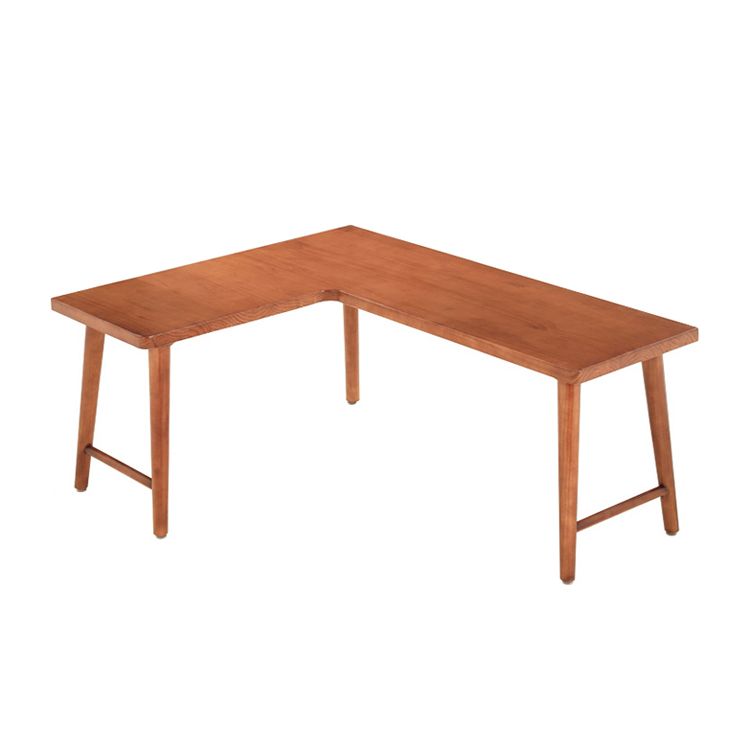 Modern Solid Wood Writing Desk Corner 29.53-inch Tall Office Desk with H-Shape Base Clearhalo 'furn' 'furn_office_desk' 'Furniture' 'Office Desks' 'Office Furniture' 'office_desk' 1200x1200_b2eef8b9-460d-4935-803d-860876c3c06c