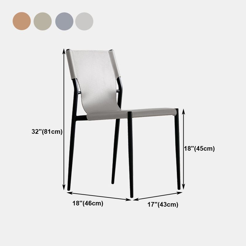 Minimalist Leather Dining Chairs Armless Solid Back Chairs for Kitchen Clearhalo 'Dining Chairs' 'Dining Tables & Seating' 'dining_chair' 'furn' 'furn_dining_chair' 'Furniture' 'furniture_dining_chair' 'Kitchen & Dining Furniture' 1200x1200_b2ef5e7d-adb9-4333-bcfe-a19d3d500796