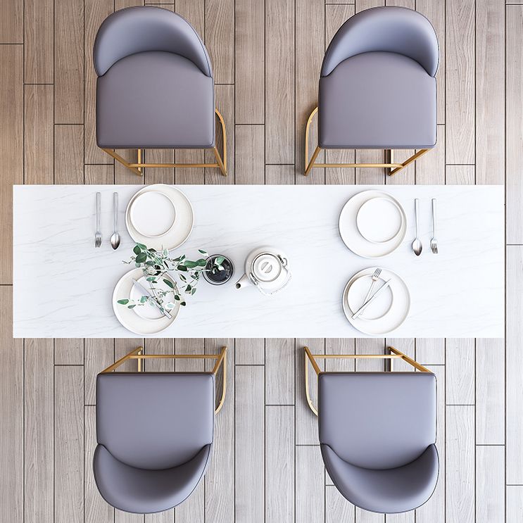 Set di banconi interni rettangolo 1/3/5/7 pezzi set da pranzo in pietra bianca