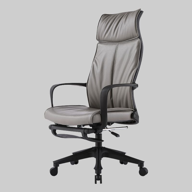 Sedia da ufficio a braccio fisso in fico in pelle posteriori in pelle ruote ergonomiche