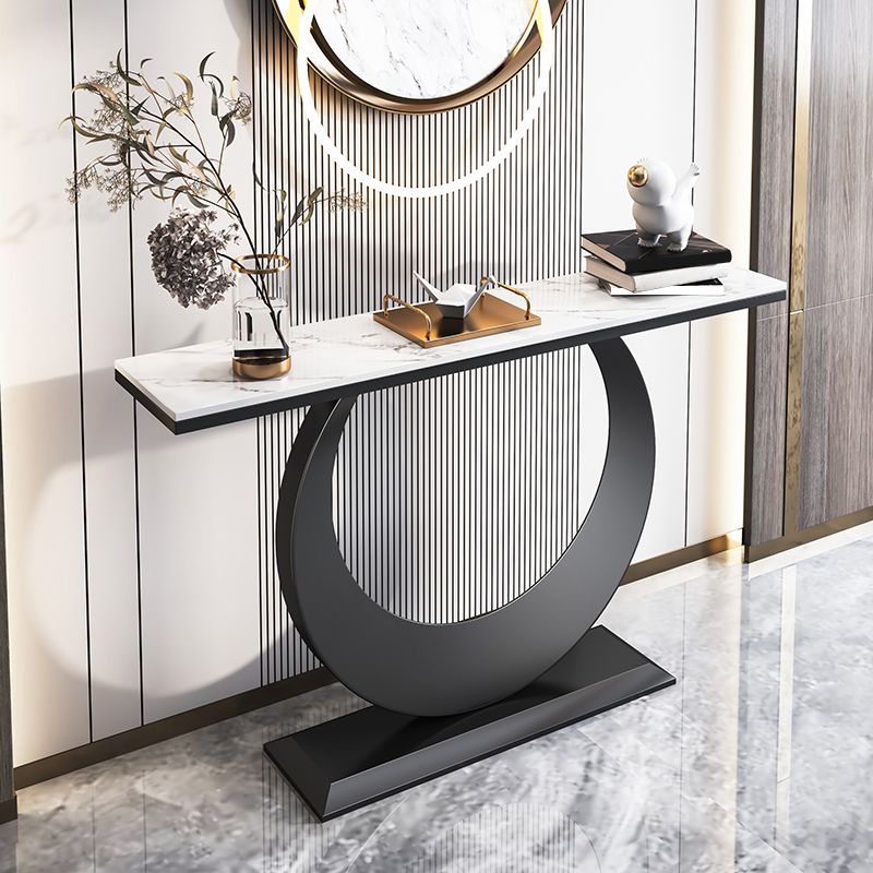 Console rettangolare glam Tabella 31,5 "Tavolo di accento in pietra alta per Hall