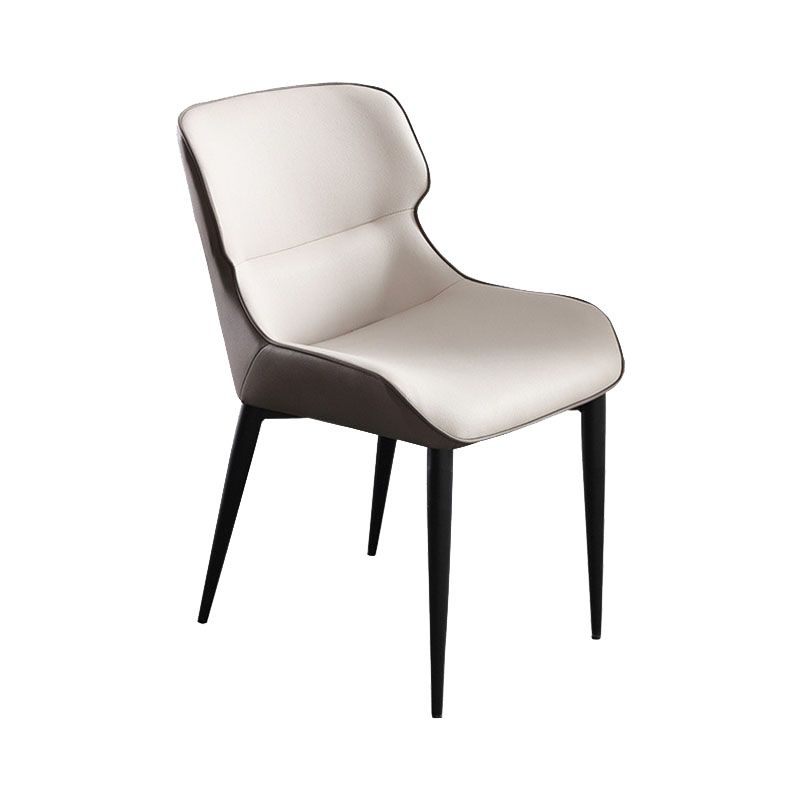 Contemporary Dining Room Chairs Matte Finish Leather Curved Parsons Arm Chair Clearhalo ' kitchen&dining_furn' 'Dining Chairs' 'Dining Tables & Seating' 'dining_chair' 'furn' 'furn_dining_chair' 'Furniture' 'furniture_dining_chair' 'Kitchen & Dining Furniture' 'kitchen' 1200x1200_b2f13994-638c-438a-b445-035d365b78d5