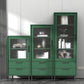 Contemporary Bar Pulls Accent Chest in White/ Blue/ Green with Steel Legs