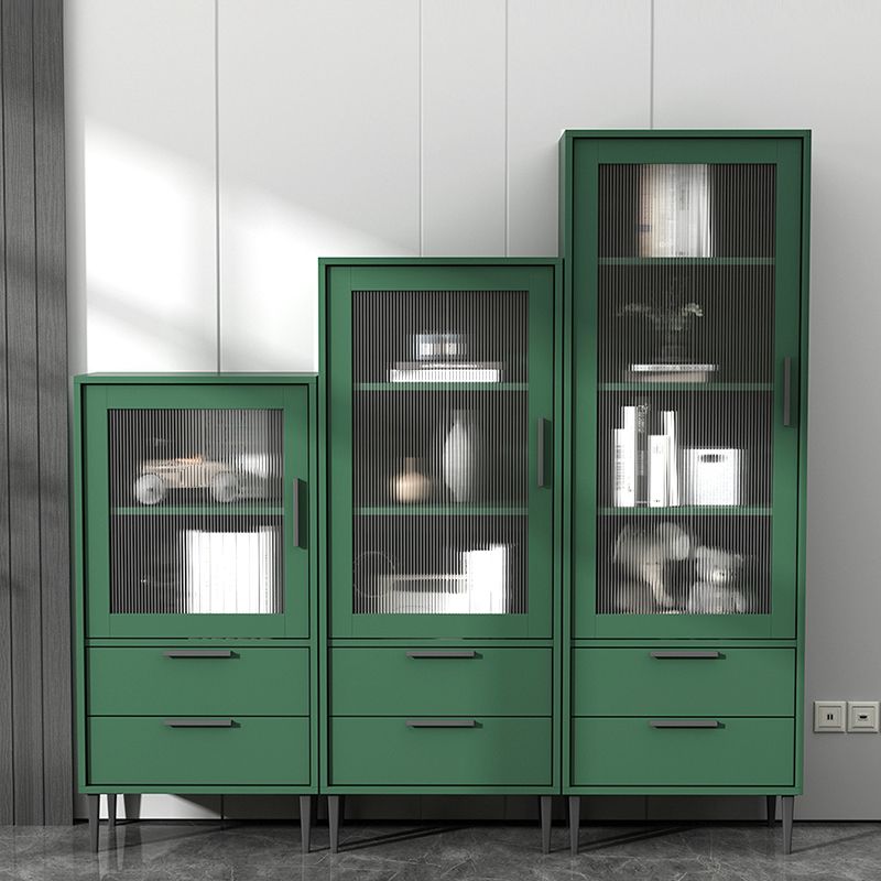 Contemporary Bar Pulls Accent Chest in White/ Blue/ Green with Steel Legs