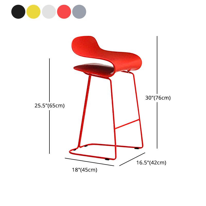 Nordic Stainless Steel Simple Barstool Low Back Indoor Tall Stool with Plastic Seat Clearhalo 'Bar Furniture' 'Bar Stools' 'bar_stools' 'furn' 'furn_bar_stools' 'Furniture' 'furniture_bar_stools' 'Kitchen & Dining Furniture' 1200x1200_b2f4810a-71c4-442d-92e8-dd176a6251ed